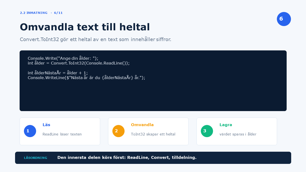 Omvandla text till heltal