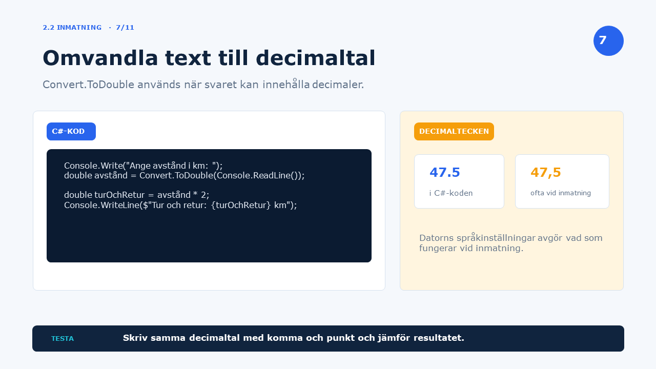Omvandla text till decimaltal