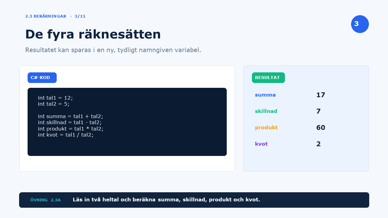 De fyra räknesätten
