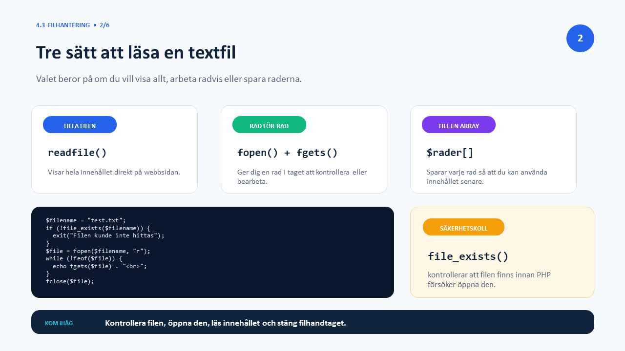 Tre sätt att läsa en textfil