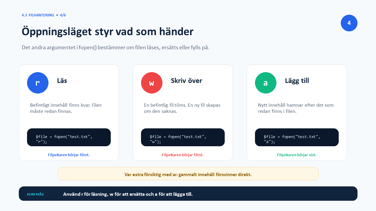 Öppningsläget styr vad som händer